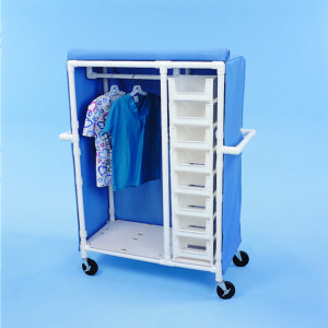 Clothing cart with 8 stackable bins